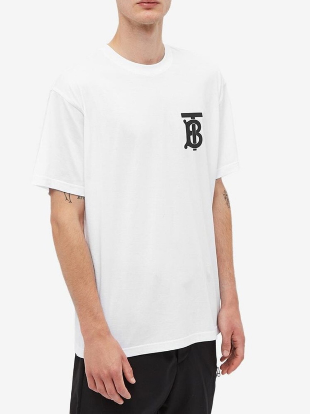Burberry Men's Emerson TB Logo Oversized T-Shirt in White